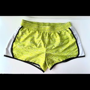 Gently Used TEK GEAR Medium Women’s Running Shorts - Neon Lime Green Print Med M
